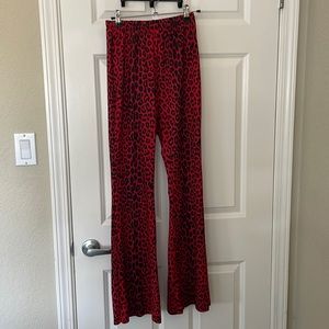 Shein: Red leopard pants. Size Small